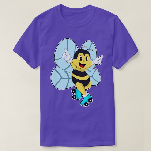 Camiseta Abeja con patines de rodillos (Diseño del anverso)