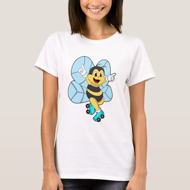 Camiseta Abeja con patines de ruedas (Anverso)