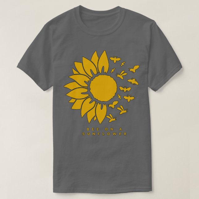 Camiseta abeja con regalo de girasol 3 (Diseño del anverso)