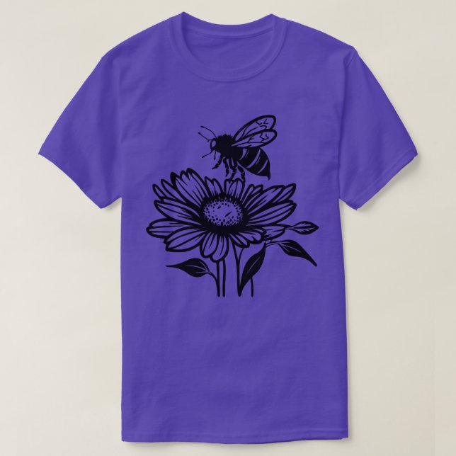 Camiseta abeja con regalo de girasol 4 (Diseño del anverso)