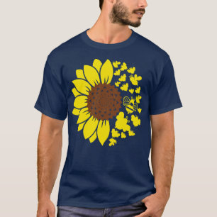 Camiseta Abeja con un diseño floral de girasol