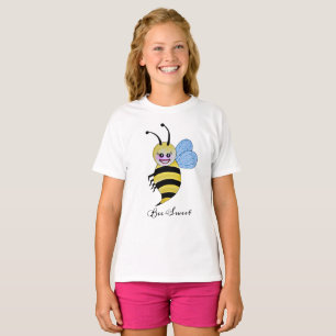 Camiseta Abeja Cuidada De Acuarela Con Sonrisa Feliz