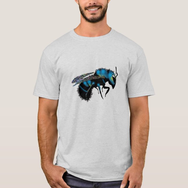Camiseta Abeja de albañil azul (Anverso)