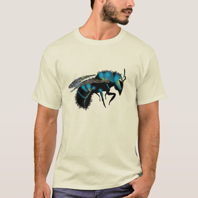 Camiseta Abeja de albañil azul (Anverso)