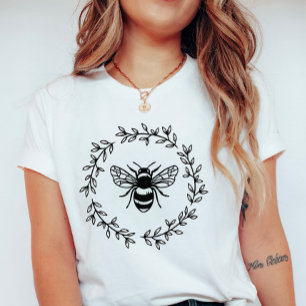 Camiseta Abeja de correa; monocromo elegante