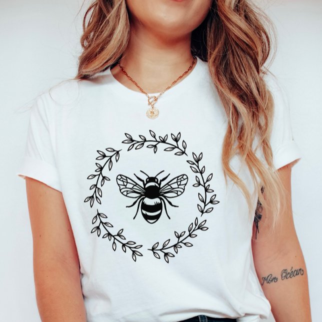 Camiseta Abeja de correa; monocromo elegante (Subido por el creador)