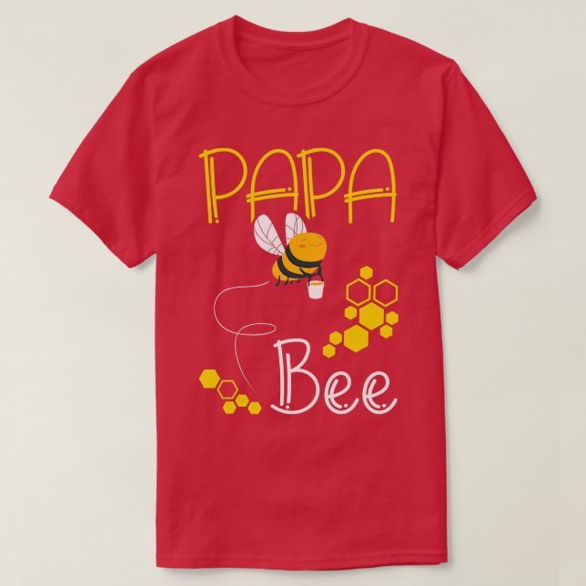 Camiseta Abeja de familia papá papá cumpleaños primer día d (Diseño del anverso)