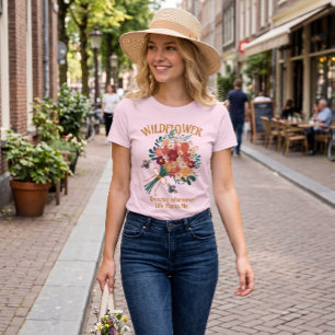 Camiseta Abeja de Flor Silvestre Creciendo Dondequiera que 