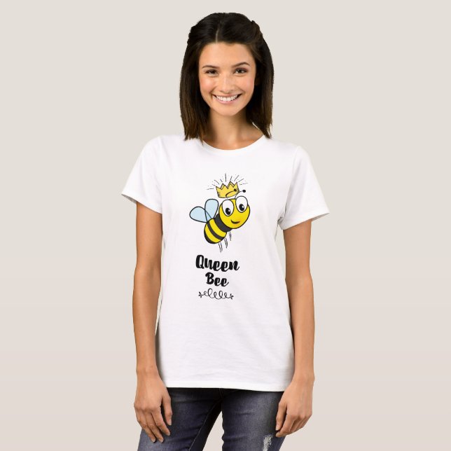 Camiseta Abeja de la reina con una abeja de burbujas con co (Anverso completo)