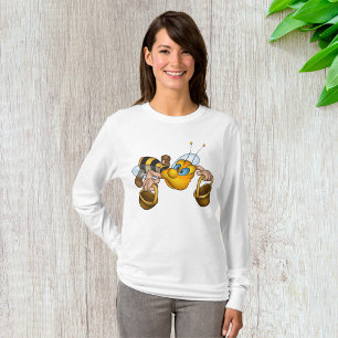 Camiseta Abeja de miel con cestas Ilustracion de abejas div