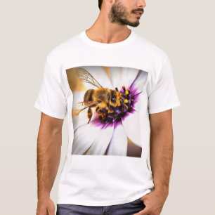 Camiseta Abeja De Miel Sobre El Arte Acrílico De La Daisy A