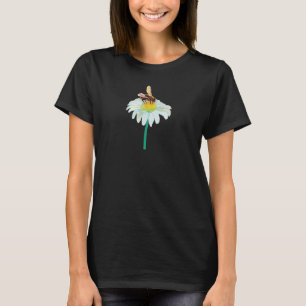 Camiseta Abeja de miel sobre una flor blanca