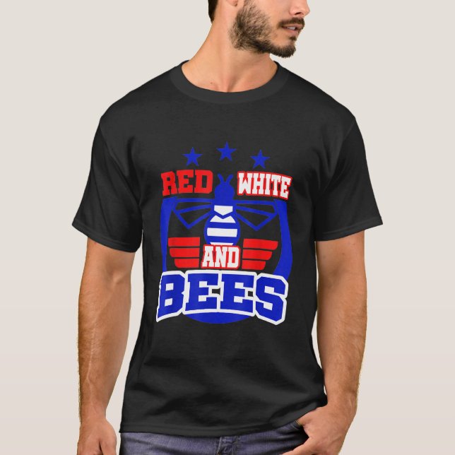 Camiseta Abeja divertida de apicultura 4 de julio Beeke Azu (Anverso)