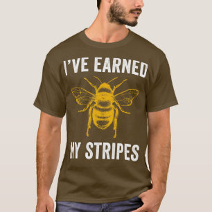 Camiseta Abeja divertida ganó mi apicultura de stripes