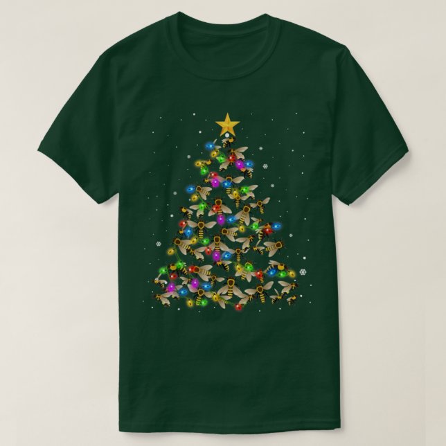 Camiseta Abeja divertida Navidad de abejas navideñas (Diseño del anverso)