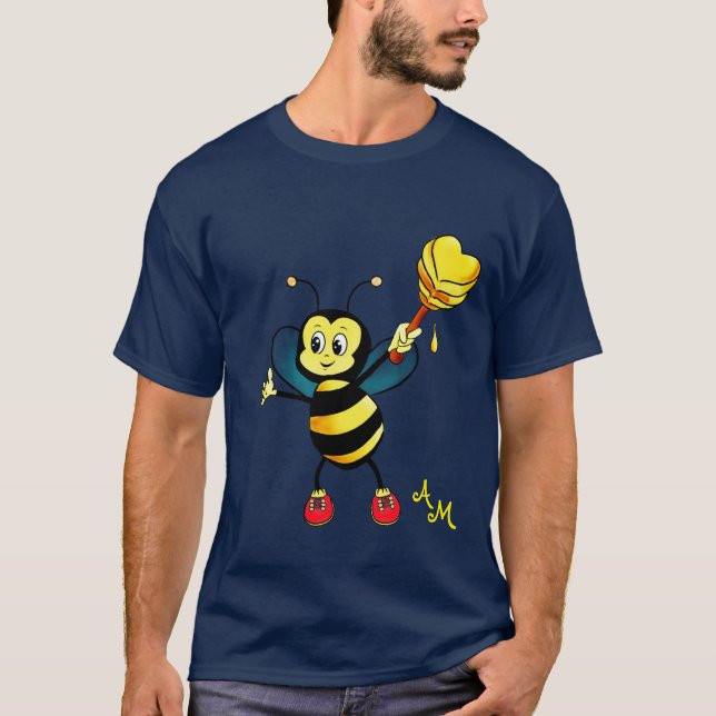 Camiseta Abeja dulce con corazón y monograma (Anverso)