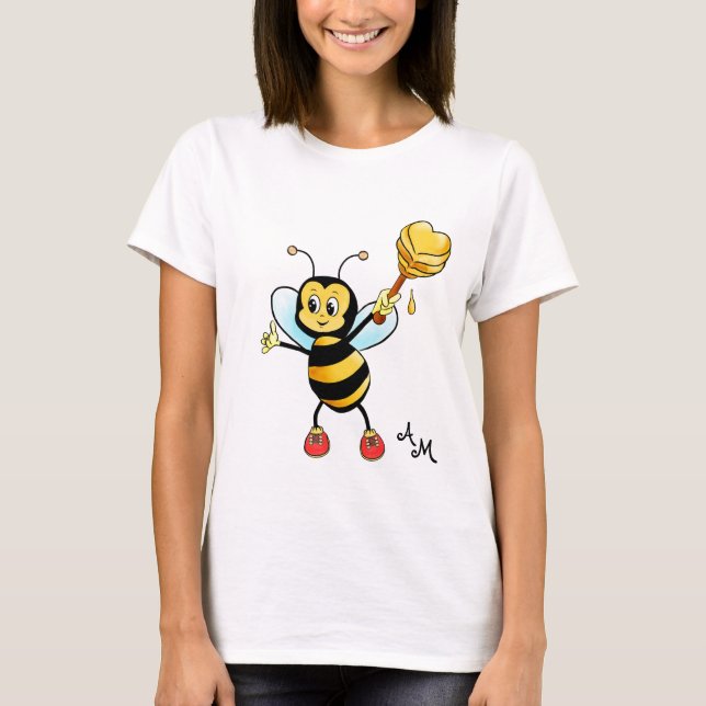 Camiseta Abeja dulce con corazón y monograma (Anverso)