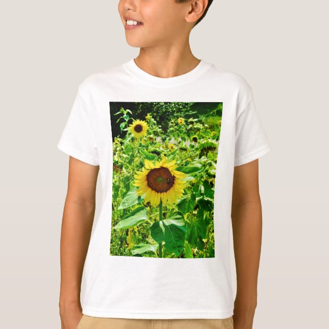 Camiseta Abeja en el girasol amarillo (Anverso)