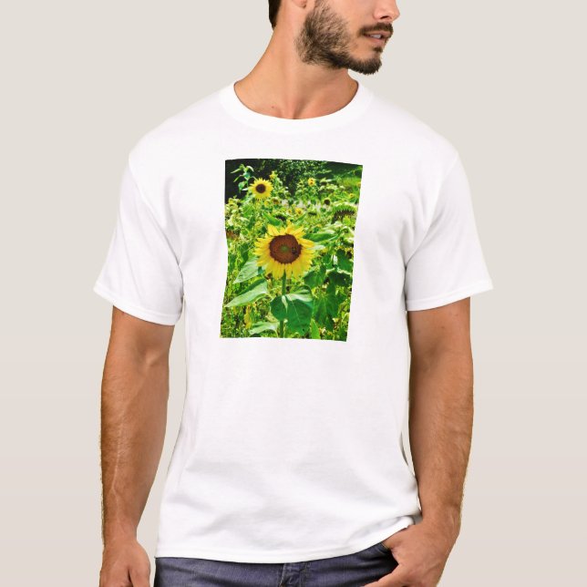 Camiseta Abeja en el girasol amarillo (Anverso)