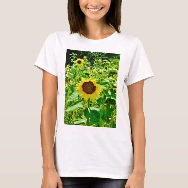 Camiseta Abeja en el girasol amarillo (Anverso)