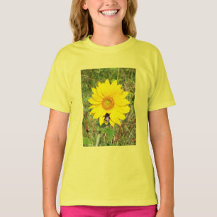 Camiseta Abeja en el girasol floral