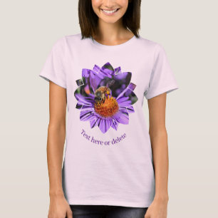 Camiseta Abeja en Flor de Áster Púrpura Personalizado Natur