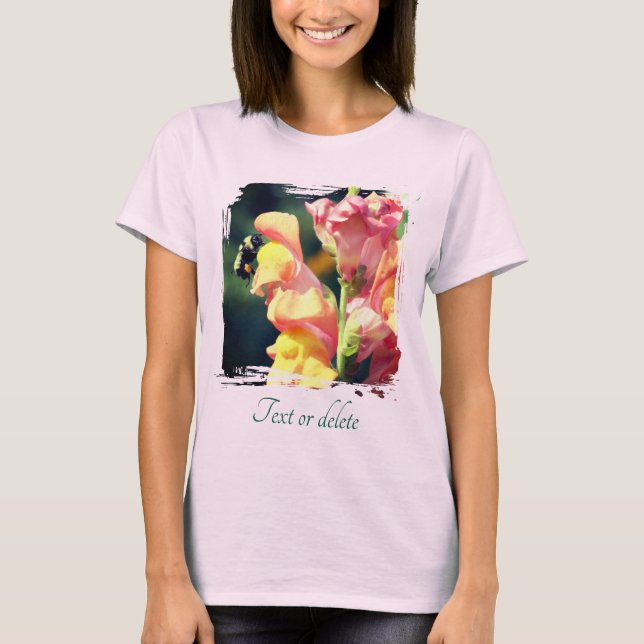 Camiseta Abeja En Flor De Boca De Dragón Personalizada (Anverso)
