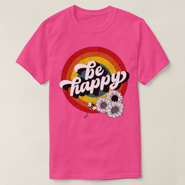 Camiseta Abeja En Una Cita Feliz De Girasol (Diseño del anverso)