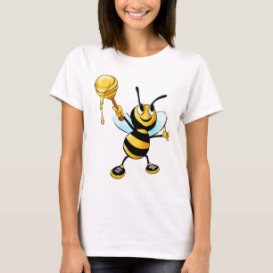 Camiseta Abeja feliz con una sopa de miel