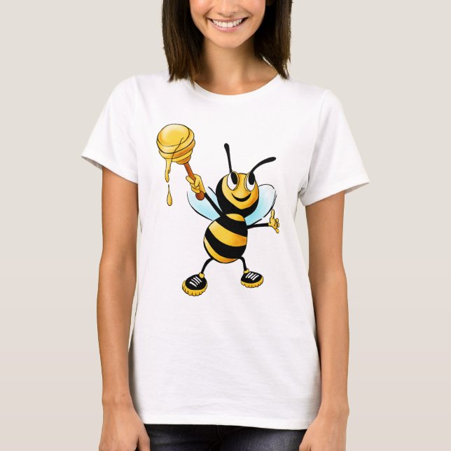 Camiseta Abeja feliz con una sopa de miel (Anverso)