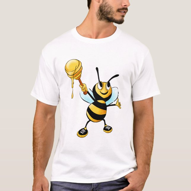 Camiseta Abeja feliz con una sopa de miel (Anverso)