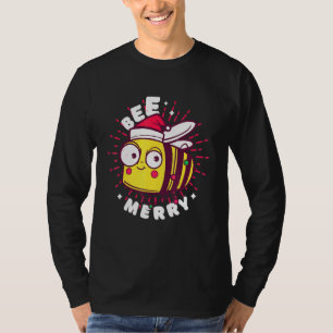 Camiseta Abeja Por Feliz Navidad Con Santa Hat