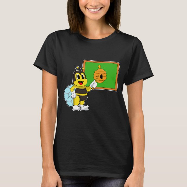 Camiseta Abeja profesora puntero nido de abeja (Anverso)