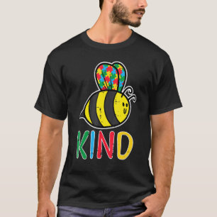 Camiseta Abeja Rompecabezas Amable Lindo Conciencia de Auti