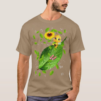Camiseta abeja sobre abeja girasol en girasol