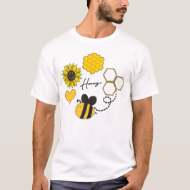 Camiseta abeja vintage girasol amarillo floral