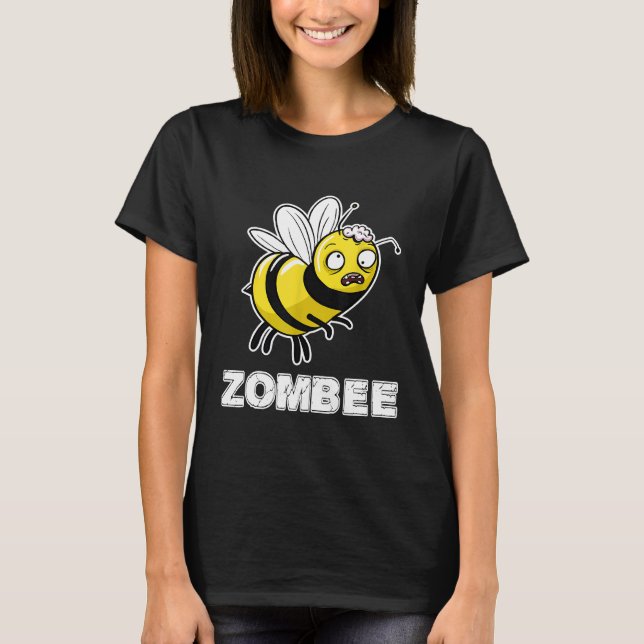 Camiseta Abeja Zombie de Halloween Zombee Pun (Anverso)