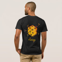 Camiseta Abejas con arte de dibujo de hexágono amarillo nar
