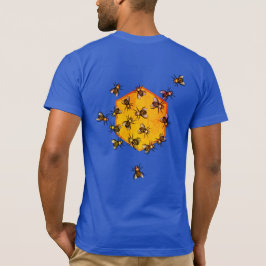 Camiseta Abejas con arte de dibujo de hexágono amarillo nar