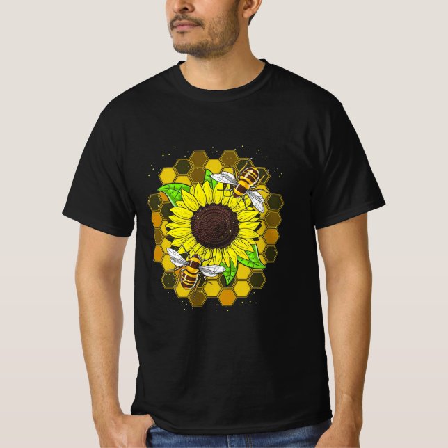 Camiseta Abejas de girasol hippie (Anverso)
