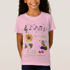 Camiseta Abejas de girasol rosadas divertidas positivas