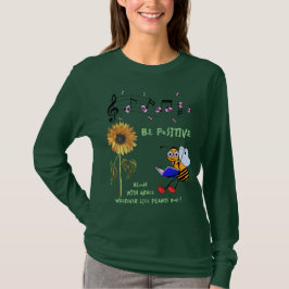 Camiseta Abejas de girasol verde forestal positivas