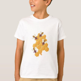 Camiseta Abejas de miel y diseño de mimbre