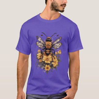 Camiseta abejas flores retro