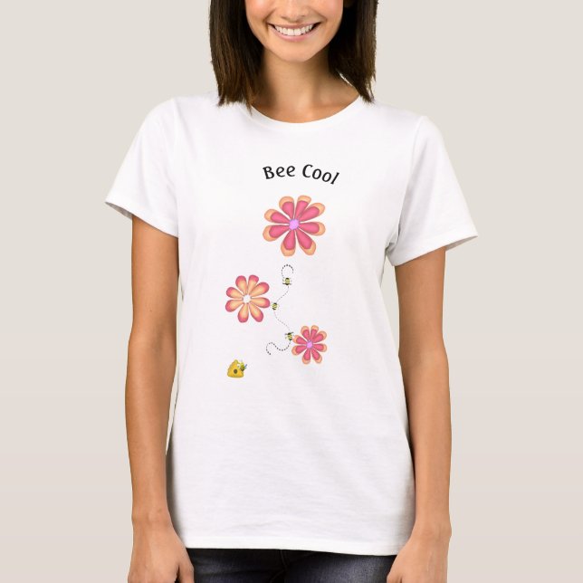 Camiseta Abejas Guay con flores 3D (Anverso)