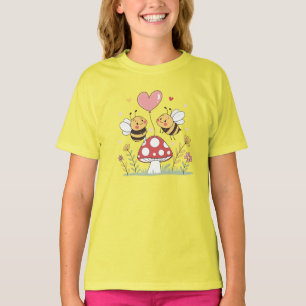 Camiseta Abejas Personalizados con globo cardíaco en hongos