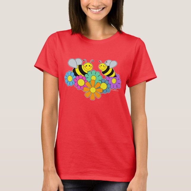 Camiseta Abejas y flores (Anverso)