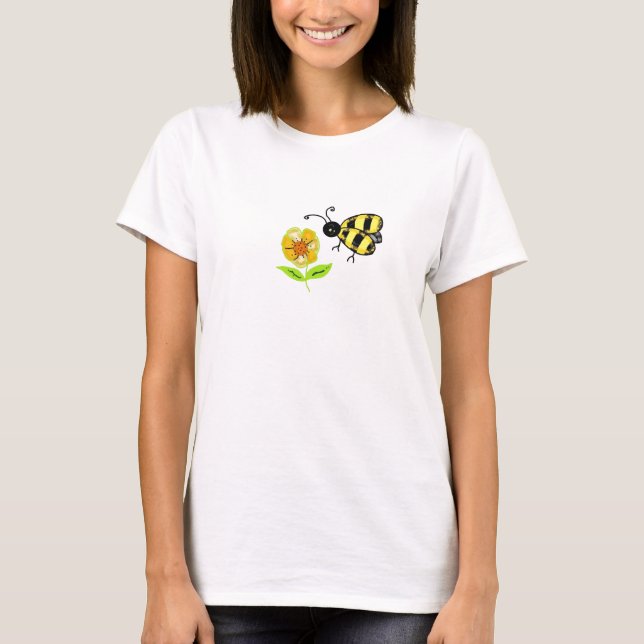 Camiseta Abejorro con flor amarilla (Anverso)