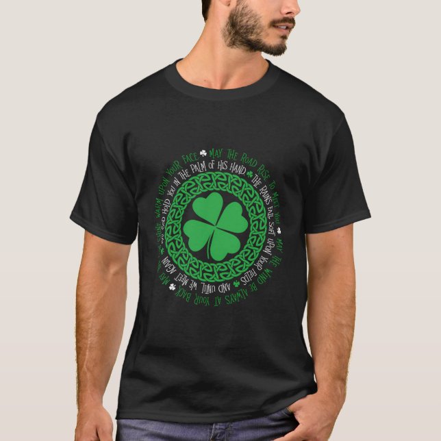 Camiseta Abendecimiento Irlandés Knot Celtic 4 Leaf Clover  (Anverso)