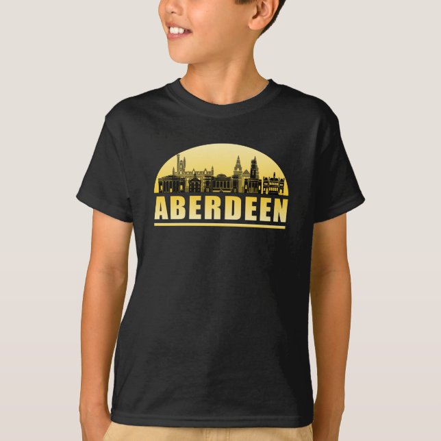 Camiseta Aberdeen City Cityscape Skyline Funny Gift Idea (Anverso)